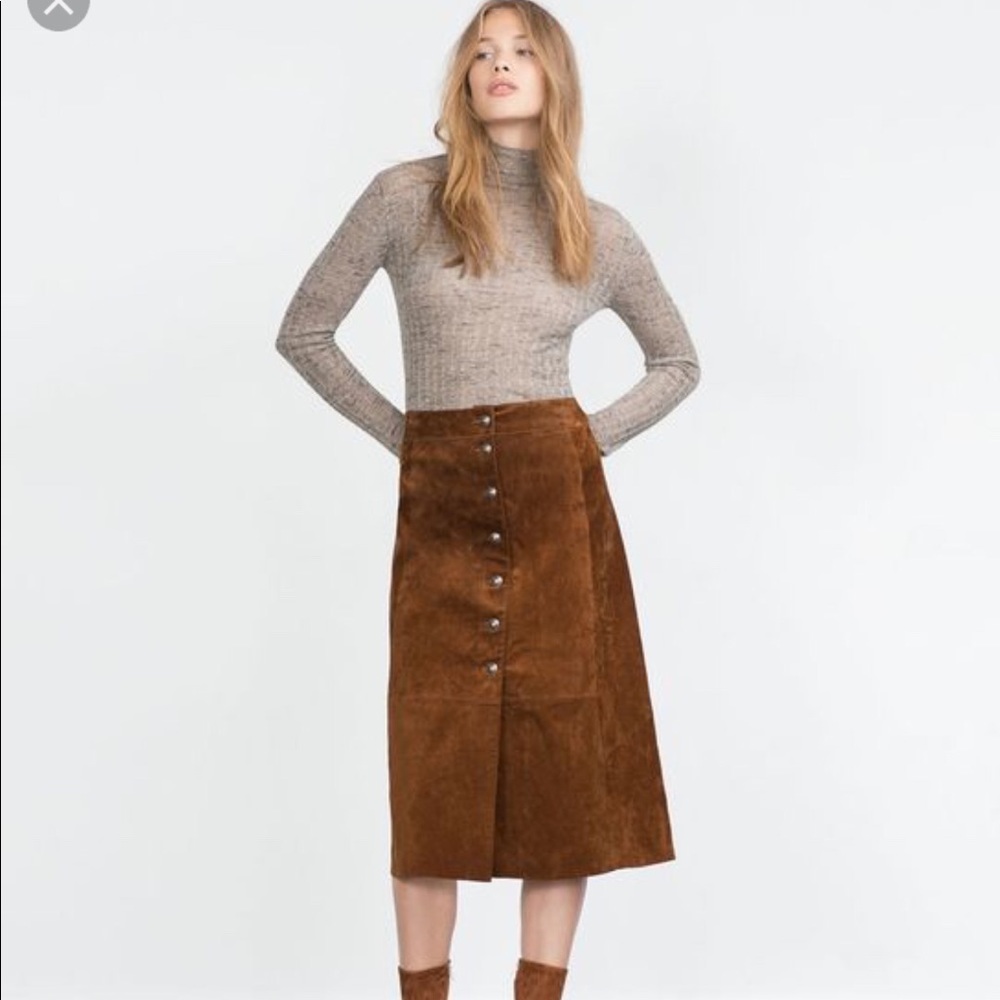 Zara Button Front Skirt